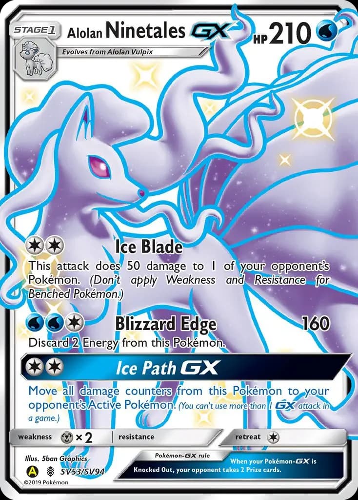 Carte Pokémon Feunard d’Alola-GX #SV53 — Destinées Occultes