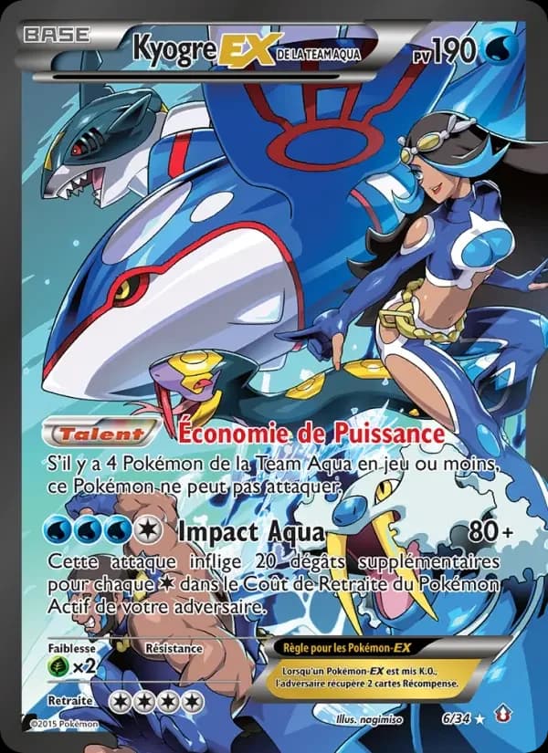 Carte Pokémon Kyogre-EX de la Team Aqua #6 — Double Danger
