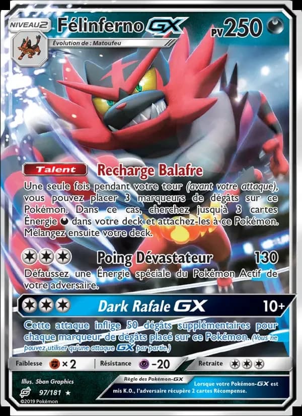 Carte Pokémon Félinferno GX #97 — Duo de Choc