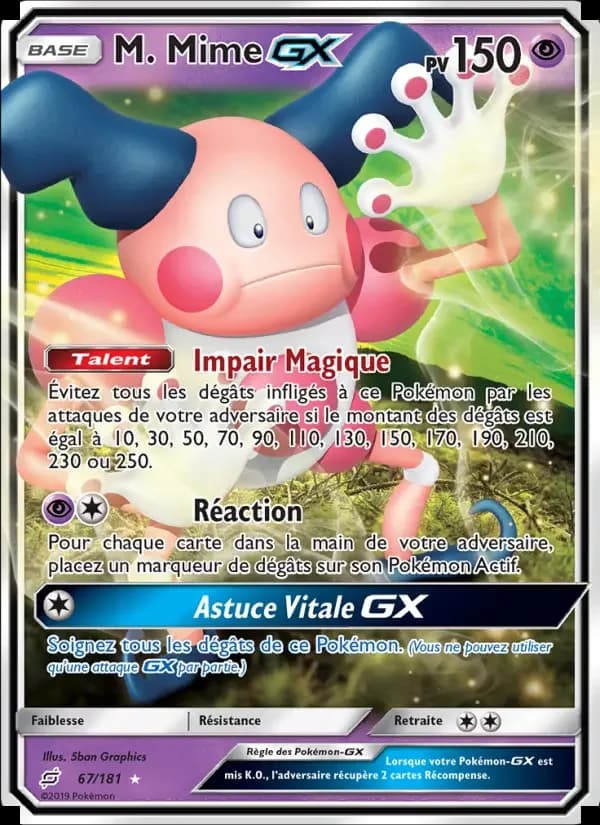 Carte Pokémon M. Mime GX #67 — Duo de Choc