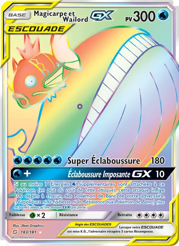 Carte Pokémon Magicarpe et Wailord GX #183 — Duo de Choc