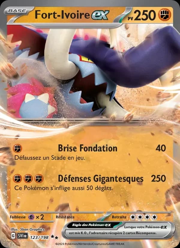 Carte Pokémon Fort-Ivoire-ex #123 — Écarlate et Violet