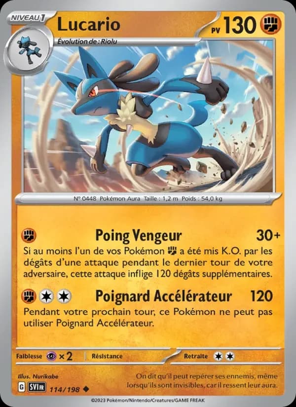Carte Pokémon Lucario #114 — Écarlate et Violet