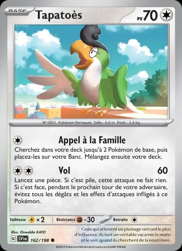 Carte Pokémon Tapatoès #162 — Écarlate et Violet