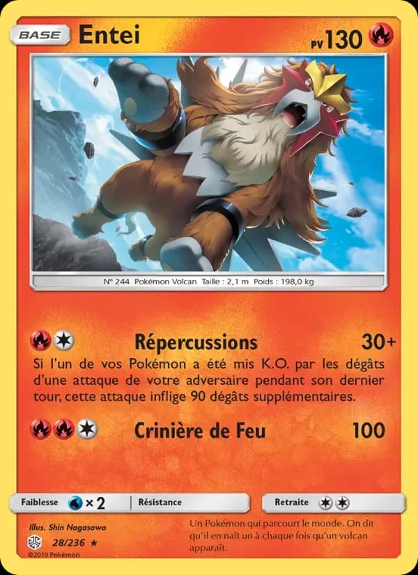 Carte Pokémon Entei #28 — Éclipse Cosmique