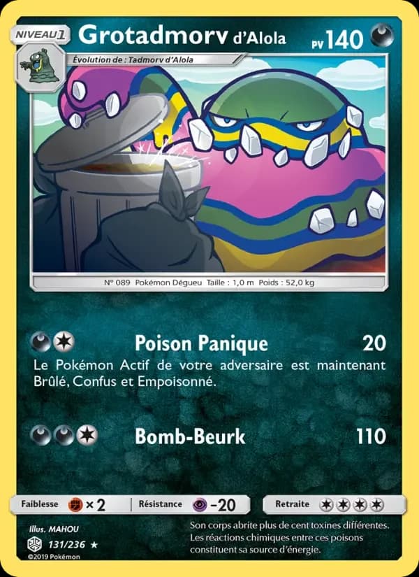 Carte Pokémon Grotadmorv d’Alola #131 — Éclipse Cosmique