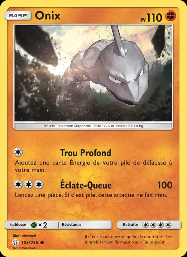Carte Pokémon Onix #105 — Éclipse Cosmique