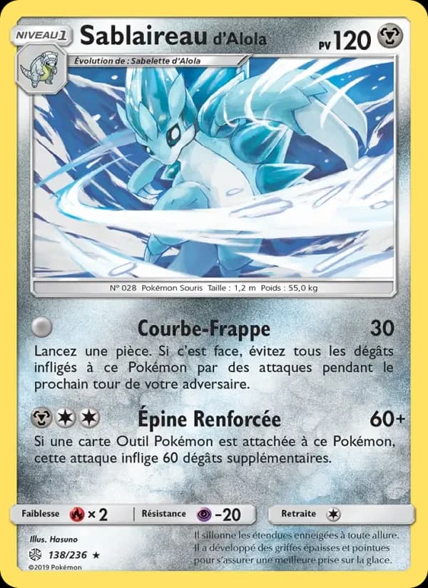 Carte Pokémon Sablaireau d’Alola #138 — Éclipse Cosmique