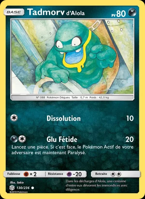 Carte Pokémon Tadmorv d’Alola #130 — Éclipse Cosmique