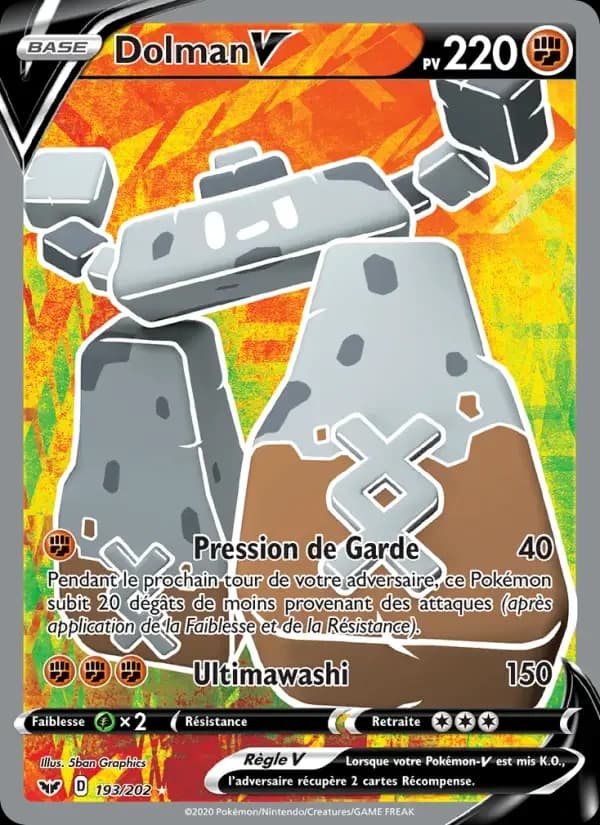 Carte Pokémon Dolman V #193 — Épée et Bouclier