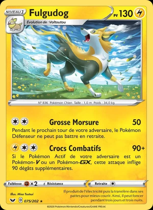 Carte Pokémon Fulgudog #75 — Épée et Bouclier