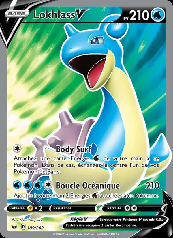 Carte Pokémon Lokhlass V #189 — Épée et Bouclier
