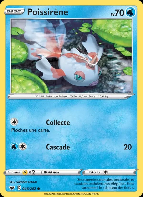 Carte Pokémon Poissirène #46 — Épée et Bouclier