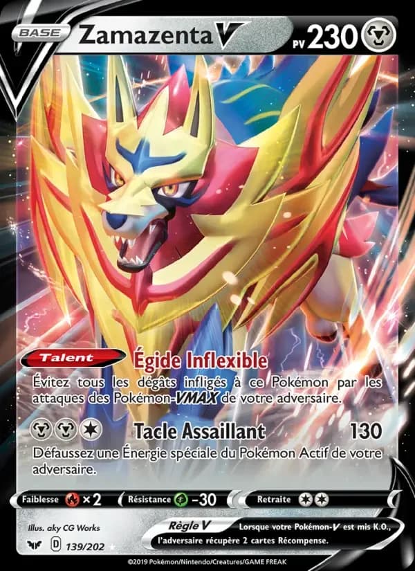 Carte Pokémon Zamazenta V #139 — Épée et Bouclier