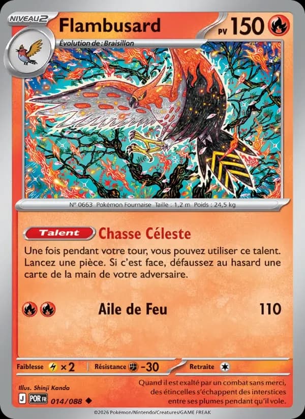 Carte Pokémon Flambusard #014 — Équilibre Parfait