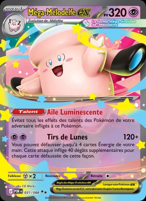 Carte Pokémon Méga-Mélodelfe-ex #031 — Équilibre Parfait