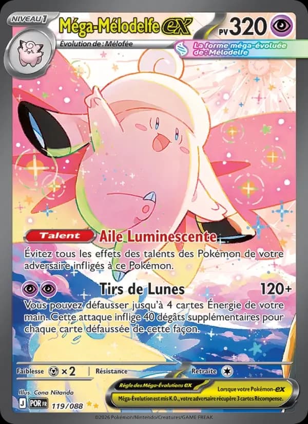 Carte Pokémon Méga-Mélodelfe-ex #119 — Équilibre Parfait