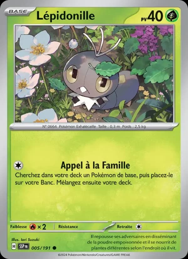 Carte Pokémon Lépidonille #005 — Étincelles Déferlantes