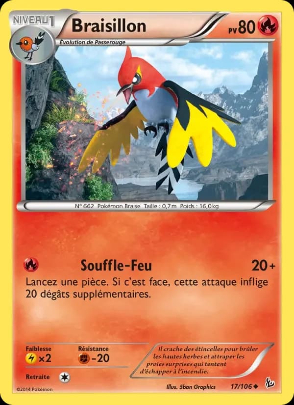 Carte Pokémon Braisillon #17 — Étincelles