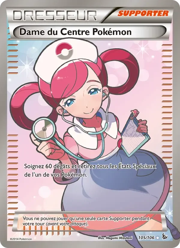 Carte Pokémon Dame du Centre Pokémon #105 — Étincelles