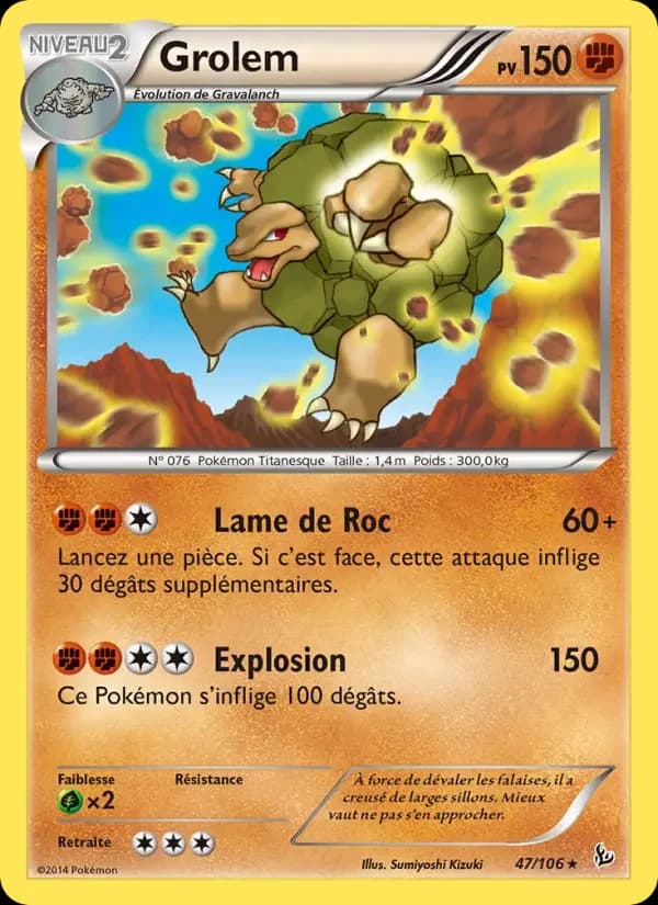 Carte Pokémon Grolem #47 — Étincelles