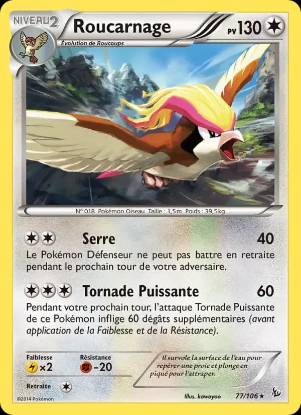 Carte Pokémon Roucarnage #77 — Étincelles