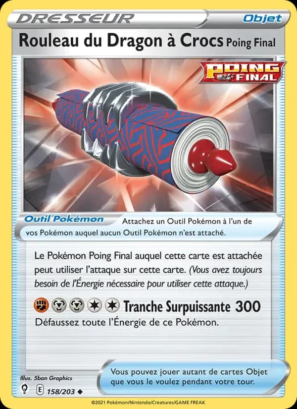 Carte Pokémon Rouleau du Dragon à Crocs Poing Final #158 — Évolution Céleste