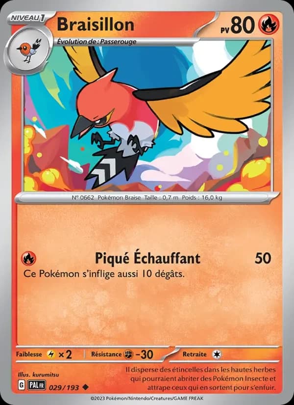 Carte Pokémon Braisillon #029 — Évolutions à Paldea