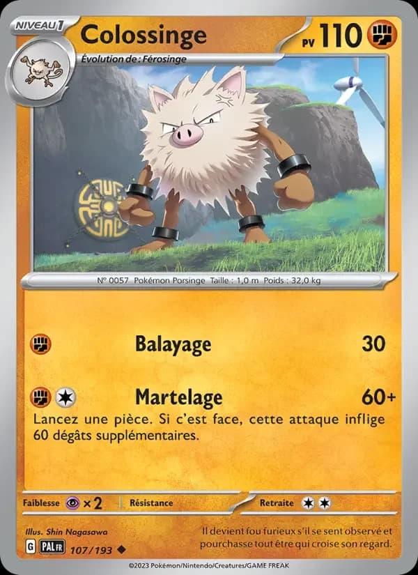 Carte Pokémon Colossinge #107 — Évolutions à Paldea