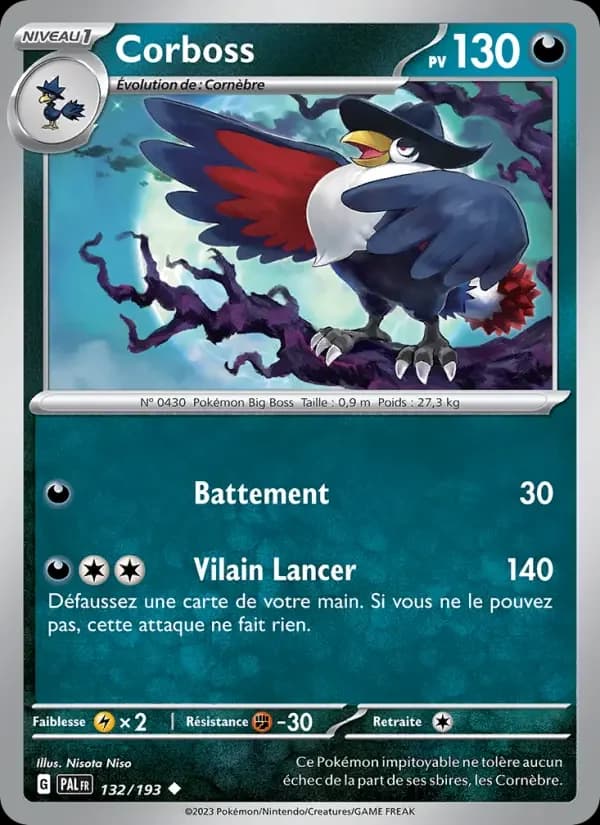 Carte Pokémon Corboss #132 — Évolutions à Paldea