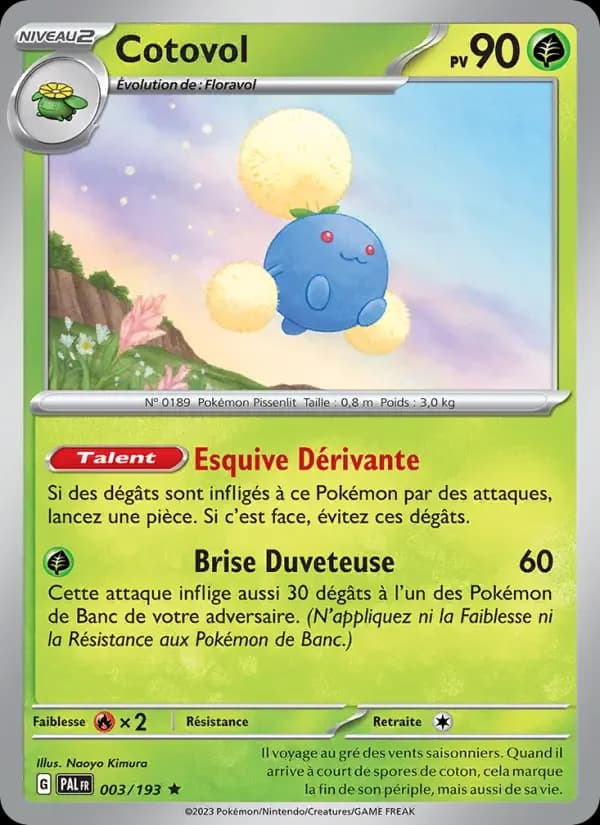Carte Pokémon Cotovol #003 — Évolutions à Paldea