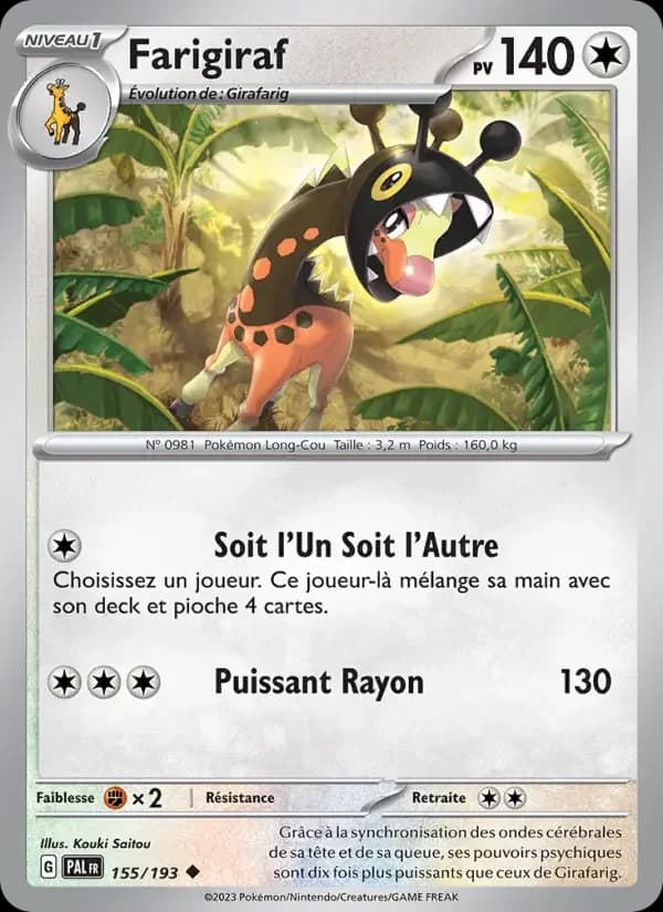 Carte Pokémon Farigiraf #155 — Évolutions à Paldea