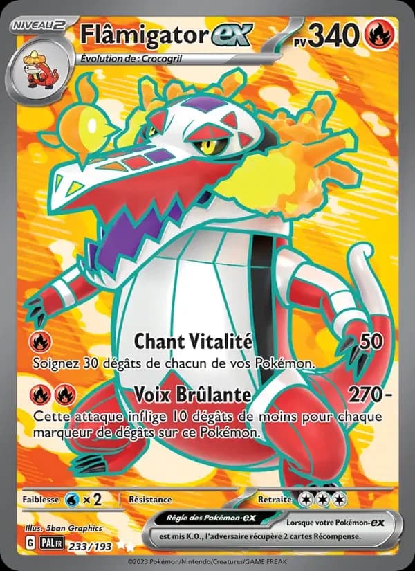 Carte Pokémon Flâmigator-ex #233 — Évolutions à Paldea