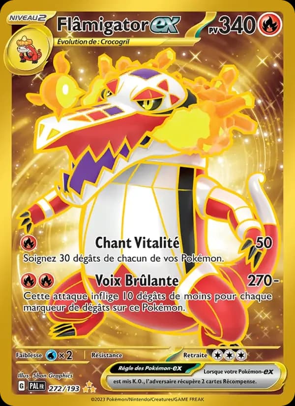 Carte Pokémon Flâmigator-ex #272 — Évolutions à Paldea