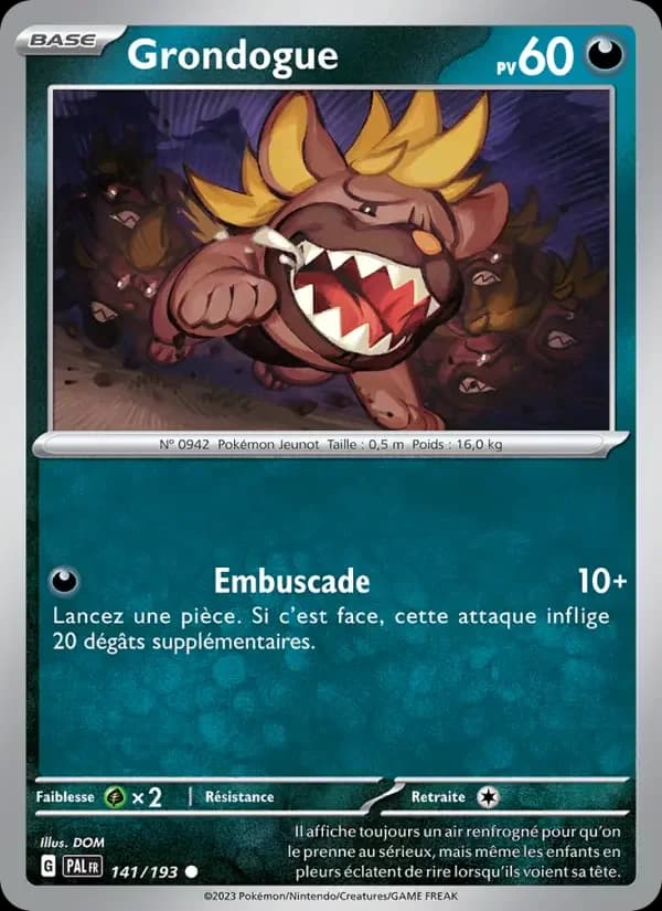 Carte Pokémon Grondogue #141 — Évolutions à Paldea