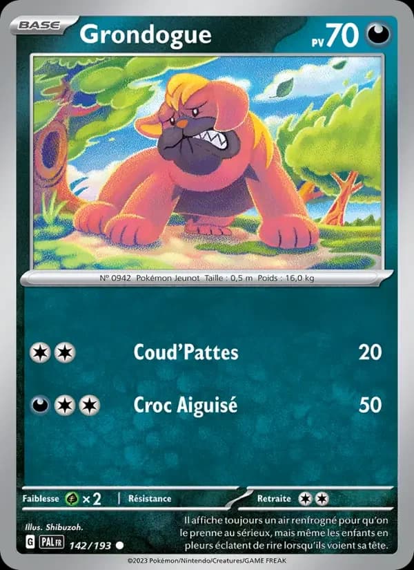 Carte Pokémon Grondogue #142 — Évolutions à Paldea