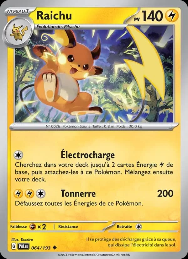 Carte Pokémon Raichu #064 — Évolutions à Paldea