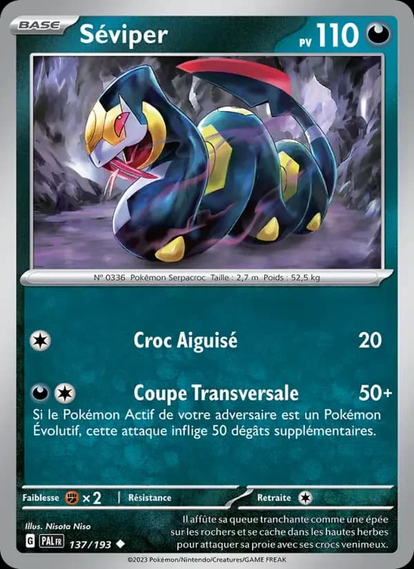 Carte Pokémon Séviper #137 — Évolutions à Paldea