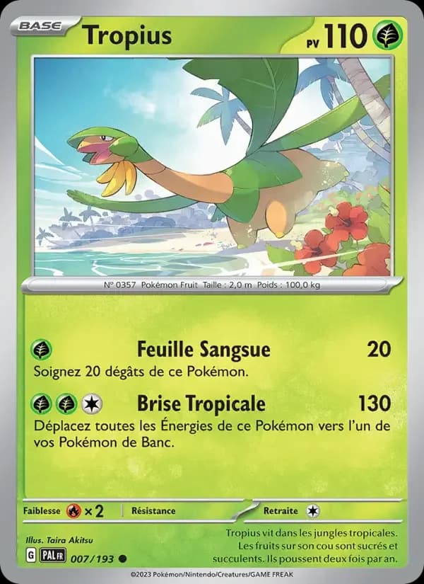 Carte Pokémon Tropius #007 — Évolutions à Paldea