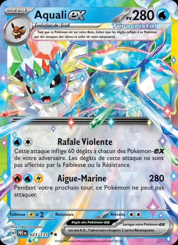 Carte Pokémon Aquali-ex #023 — Évolutions Prismatiques