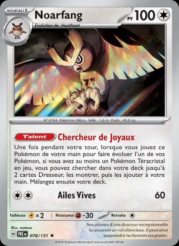 Carte Pokémon Noarfang #078 — Évolutions Prismatiques