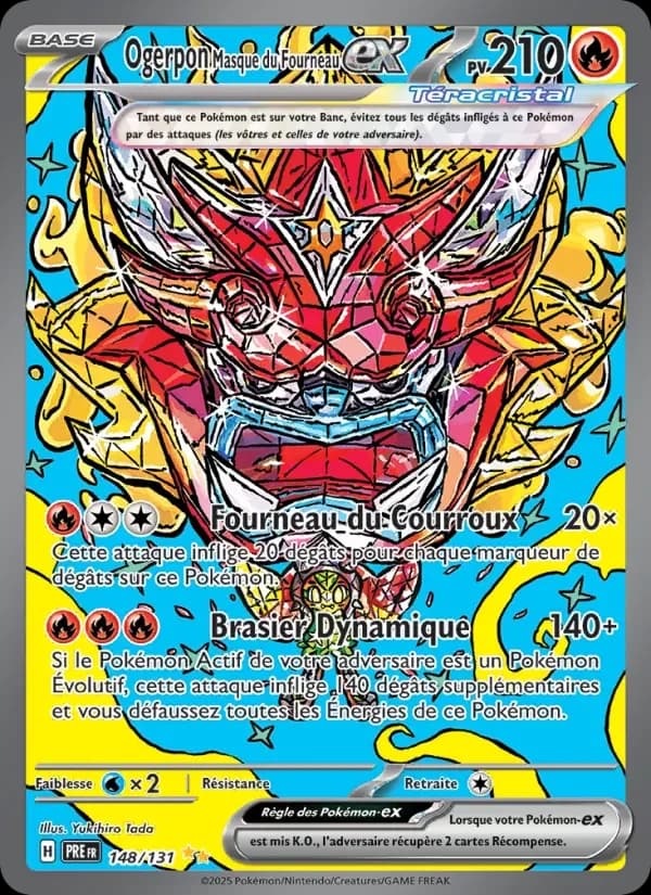 Carte Pokémon Ogerpon Masque du Fourneau-ex #148 — Évolutions Prismatiques