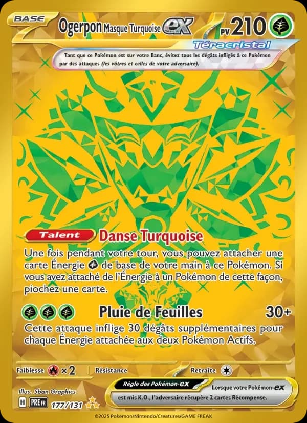 Carte Pokémon Ogerpon Masque Turquoise-ex #177 — Évolutions Prismatiques