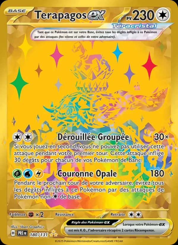 Carte Pokémon Terapagos-ex #180 — Évolutions Prismatiques