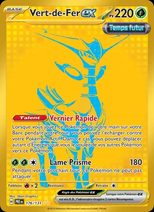 Carte Pokémon Vert-de-Fer-ex #176 — Évolutions Prismatiques