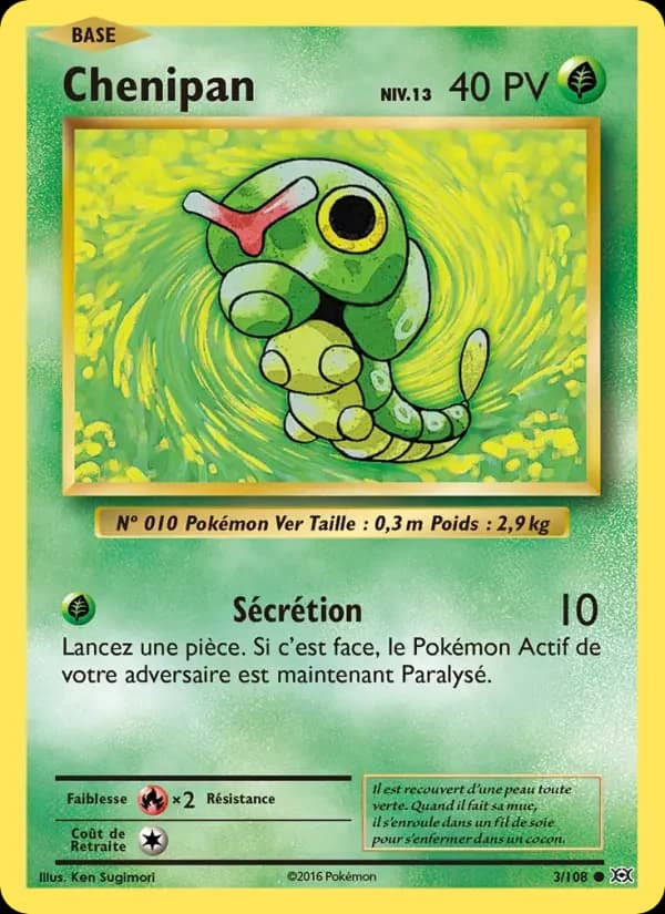 Carte Pokémon Chenipan #3 — Évolutions