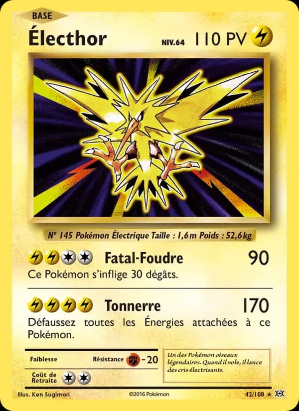 Carte Pokémon Électhor #42 — Évolutions