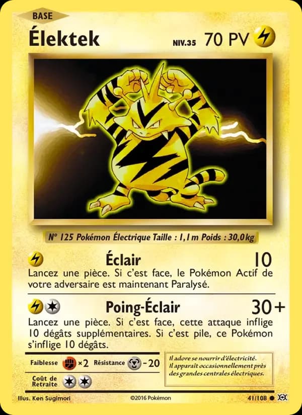 Carte Pokémon Élektek #41 — Évolutions