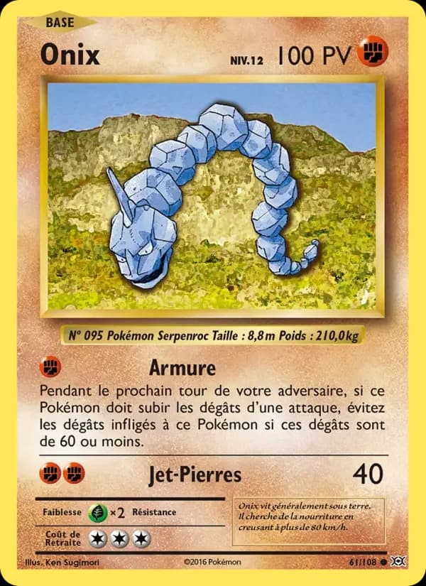Carte Pokémon Onix #61 — Évolutions