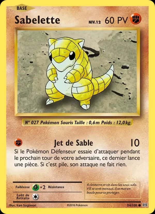 Carte Pokémon Sabelette #54 — Évolutions